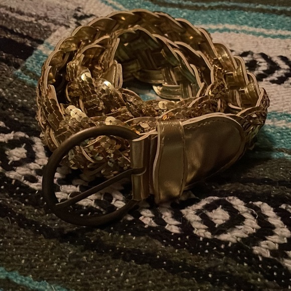 Y2K GOLD BRAIDED BELT - Picture 2 of 3